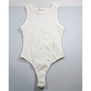 LA Luxe Knit Bodysuit Top Women Size Medium Ribbed Sleeveless